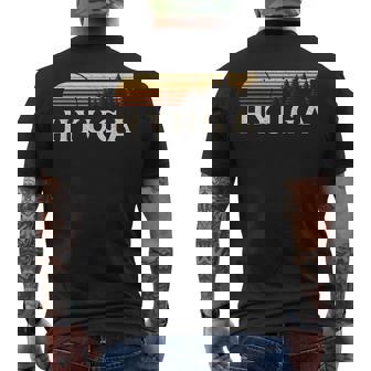 日向 日本 エバーグリーン ヴィンテージ サンセット メンズTシャツ バックプリント - Kawaiitshirt