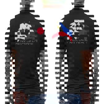 日本とフィリピン フィリピン人 日本人パーフェクトヘリテージ ヘア メンズTシャツ バックプリント - Kawaiitshirt
