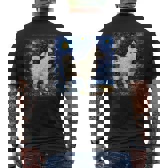 星月夜の犬 ヴァン・ゴッホ サモエド メンズTシャツ バックプリント - Kawaiitshirt