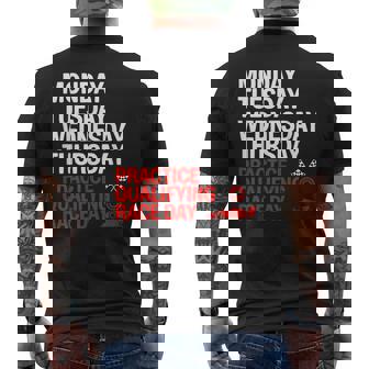 月曜 火曜 水曜 木曜 練習 予選 レース メンズTシャツ バックプリント - Kawaiitshirt