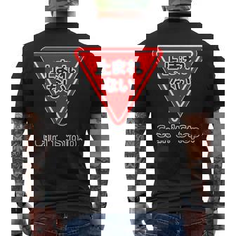 止まれない 標識 Can'ttop【変なデザイン屋さん】（ランニング・ランナー）ウェア 交通 パロディ 面白い言葉 メンズTシャツ バックプリント - Kawaiitshirt