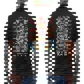 沖縄シーサーガーディアンライオン日本民俗土産デザイン メンズTシャツ バックプリント - Kawaiitshirt