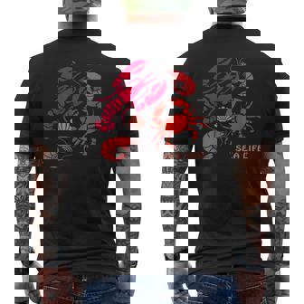 海洋生物、ロブスター、カニ、エビ、カミ、海洋、シーフード メンズTシャツ バックプリント - Kawaiitshirt
