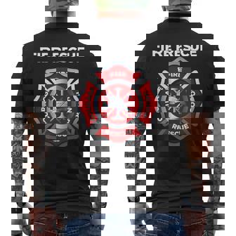 消防士 Ems 消防救助 メンズTシャツ バックプリント - Kawaiitshirt