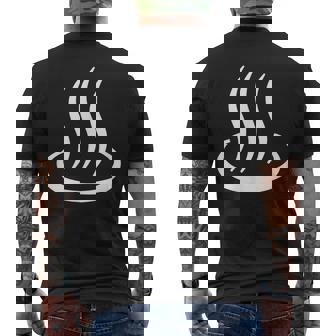 温泉マーク・白 ホワイト（アイラブ 温泉／お風呂 大好き）銭湯 サウナ 記号 お土産 旅行 面白 メンズTシャツ バックプリント - Kawaiitshirt