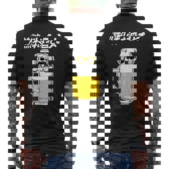 燃料は酒 ペキニーズ グッズ 犬好き おもしろ 面白い ネタ 笑える 飲み会 メンズTシャツ バックプリント - Kawaiitshirt