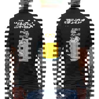 燃料は酒 ヨークシャーテリア グッズ 犬好き おもしろ 面白い ネタ 笑える 飲み会 メンズTシャツ バックプリント - Kawaiitshirt