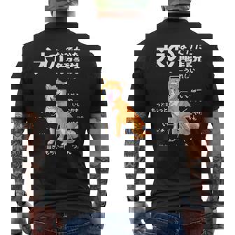 犬のなでかた解説 犬好き アイデア ギフト サプライズ わんこ 半袖 ペット プリント 犬の日 おもしろ メンズTシャツ バックプリント - Kawaiitshirt