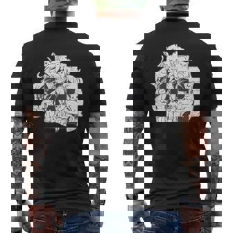 猫 ガイコツ メンズ おもしろ かわいい ネコ 面白いtシャツ 動物 メンズ レディース にゃんこ ネタ 服 長袖tシャツ メンズTシャツ バックプリント - Kawaiitshirt