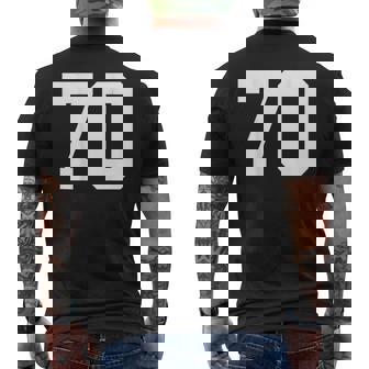 番号70 背面 スポーツチームジャージ番号 メンズTシャツ バックプリント - Kawaiitshirt