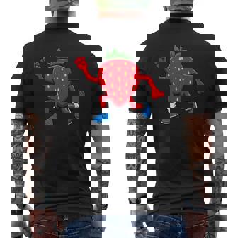 皮肉なイチゴランニングマラソン趣味のランナー メンズTシャツ バックプリント - Kawaiitshirt