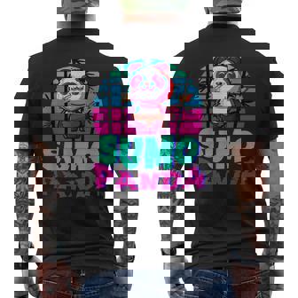 相撲パンダ力士ベーパーウェーブ和風美学 メンズTシャツ バックプリント - Kawaiitshirt