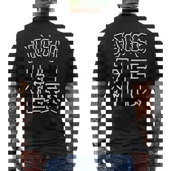 社長 Boss ボス（チームユニフォーム風）【変なデザイン屋さん】文字 面白い ネタ メンズTシャツ バックプリント - Kawaiitshirt