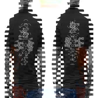 神聖幾何学のグループ メンズTシャツ バックプリント - Kawaiitshirt