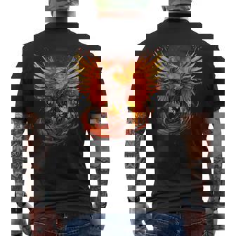 神話の鳥 若返り 不死鳥 芸術作品 ファイヤーバード リボーン メンズTシャツ バックプリント - Kawaiitshirt