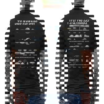 空飛ぶ円盤の種類 Ufo 宇宙人 宇宙好き メンズTシャツ バックプリント - Kawaiitshirt