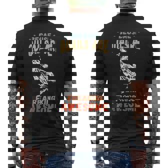 素晴らしいウズラ 鳥 ウズラ 飼育 ボホワイトウズラ好き メンズTシャツ バックプリント - Kawaiitshirt