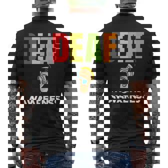 補聴器 耳障がいサポート 聴覚障害者への意識 長袖tシャツ メンズTシャツ バックプリント - Kawaiitshirt