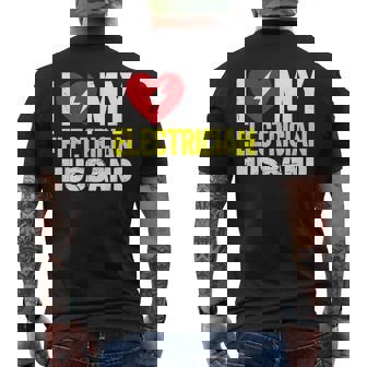 電気技師の夫が大好き メンズTシャツ バックプリント - Kawaiitshirt