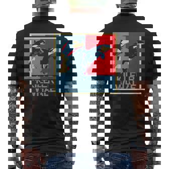 面白tシャツ 海 シャチ おもしろ かわいい グッズ 服 ネタ メンズ オリジナル 夏 生き物 レトロ メンズTシャツ バックプリント - Kawaiitshirt