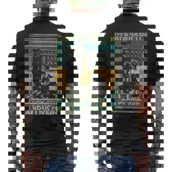 面白い レトロ 猫 演奏 サックス ヴィンテージ 音楽 メンズTシャツ バックプリント - Kawaiitshirt