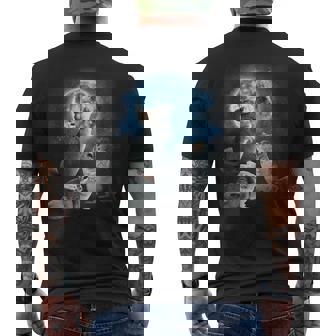 面白いチンチラシャツ 月に吠えるチンチラ メンズTシャツ バックプリント - Kawaiitshirt