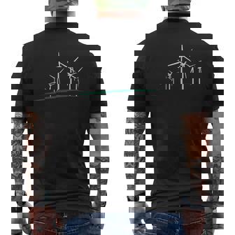 風車の風力発電設計 メンズTシャツ バックプリント - Kawaiitshirt