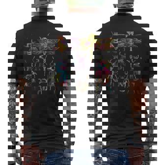 鮮やかなカラフルな昆虫 – 虫好き昆虫学者グラフィック メンズTシャツ バックプリント - Kawaiitshirt