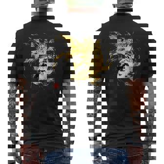 鯉 黒金 アクアリウム ニシキゴイ 観賞魚 イラスト メンズTシャツ バックプリント - Kawaiitshirt