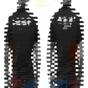 （新デザイン）シロブンチョウ & サクラブンチョウ『なかまたち』白文鳥 桜文鳥【どうぶつフレンズ】かわいい メンズTシャツ バックプリント - Kawaiitshirt