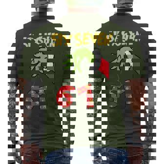 6 7 Six Seven Gen Z Alpha Meme Slang Holiday Merry Christmas Men's T-shirt Back Print | Seseable CA