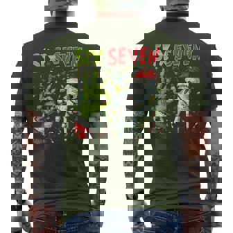 67 Green Hands Christmas Six Seven Meme Brainrot Xmas Men's T-shirt Back Print - Monsterry