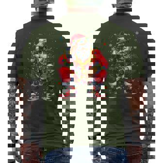 African American Christmas Pajama Xmas Afro Santa Claus Pj Men's T-shirt Back Print | Seseable UK