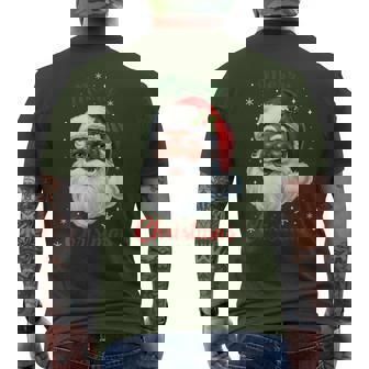 African American Santa Christmas Cool Black X-Mas Men's T-shirt Back Print | Seseable UK