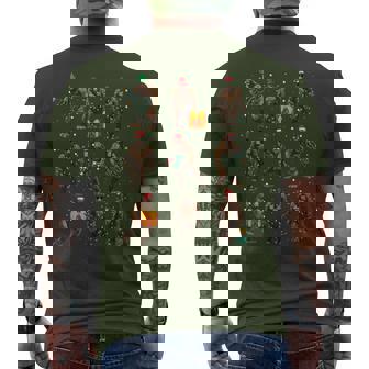 Bigfoot Christmas Tree Lights Xmas Decorations Boys Pj Men's T-shirt Back Print | Mazezy