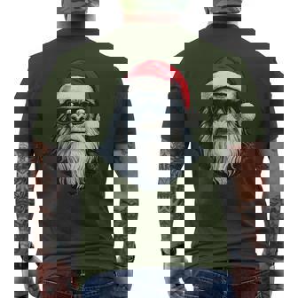 Bigfoot Face Sunglasses Santa Christmas Xmas Sasquatch Men's T-shirt Back Print - Monsterry