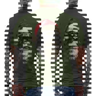 Bigfoot Face Sunglasses Santa Christmas Xmas Sasquatch Men's T-shirt Back Print | Mazezy