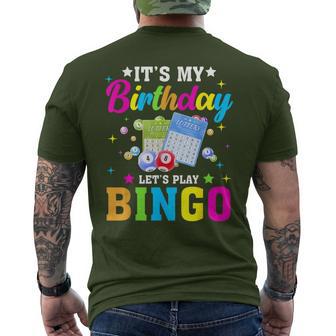 Bingo It's My Birthday Let's Play Bingo Vintage Xmas Men's T-shirt Back Print - Thegiftio UK