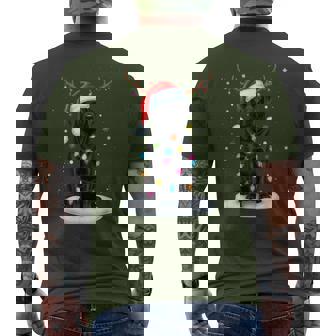 Black Lab Labrador Christmas Dog Reindeer Lights Pajama Xmas Men's T-shirt Back Print | Mazezy