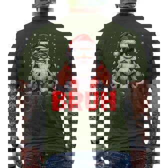 Bruh Santa Rock On Snowflake Christmas Xmas Boys Men's T-shirt Back Print - Thegiftio