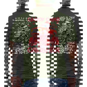 Candy Cane Crusher Red Monster Truck Christmas Xmas Boy Men's T-shirt Back Print | Seseable CA