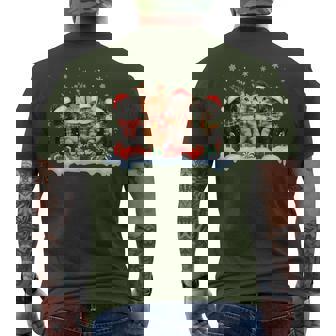 Cat Christmas Light Reindeer Santa Christmas Cat Lover Xmas Men's T-shirt Back Print | Mazezy