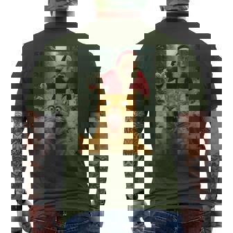 Cat Selfie With Santa Claus Kitten Christmas Lover Men's T-shirt Back Print | Seseable FR