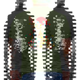 Chihuahua Dog Christmas Lights Santa Xmas Pet Dog Lover Men's T-shirt Back Print - Monsterry