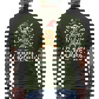 Christmas Baking Team I'm Just Here For The Cookies Christmas Cookies Outfit -Adults Black Xs Regular Small Short Sleeve Men's T-shirt Back Print | Mazezy