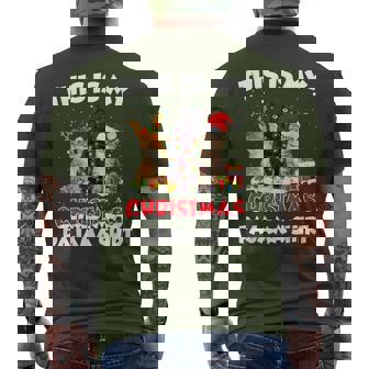 This Is My Christmas Pajama Santa Cat Light Xmas Men's T-shirt Back Print | Mazezy