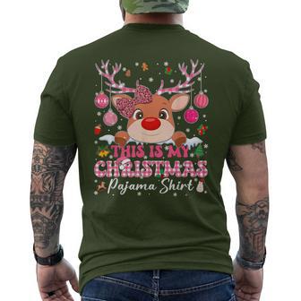 This Is My Christmas Pajamas Rudolph Rednose Xmas Gir Men's T-shirt Back Print - Thegiftio UK