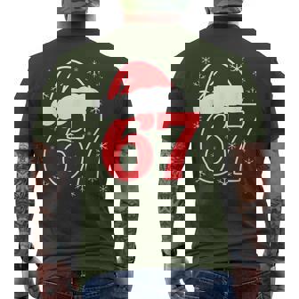 Christmas Santa Hat Six Seven 6 7 67 Meme Gen Alpha Gen Z Men's T-shirt Back Print | Mazezy