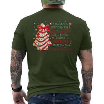 Christmas Tree Cakes Coquette Bow Xmas Pajamas Holiday Men's T-shirt Back Print - Thegiftio UK