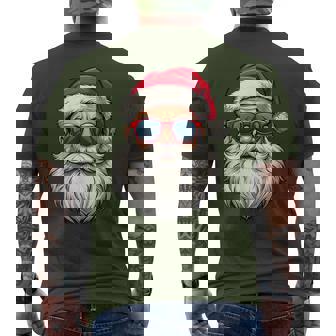 Cool Santa Claus Face Retro Sunglasses Christmas Boys Men's T-shirt Back Print | Mazezy